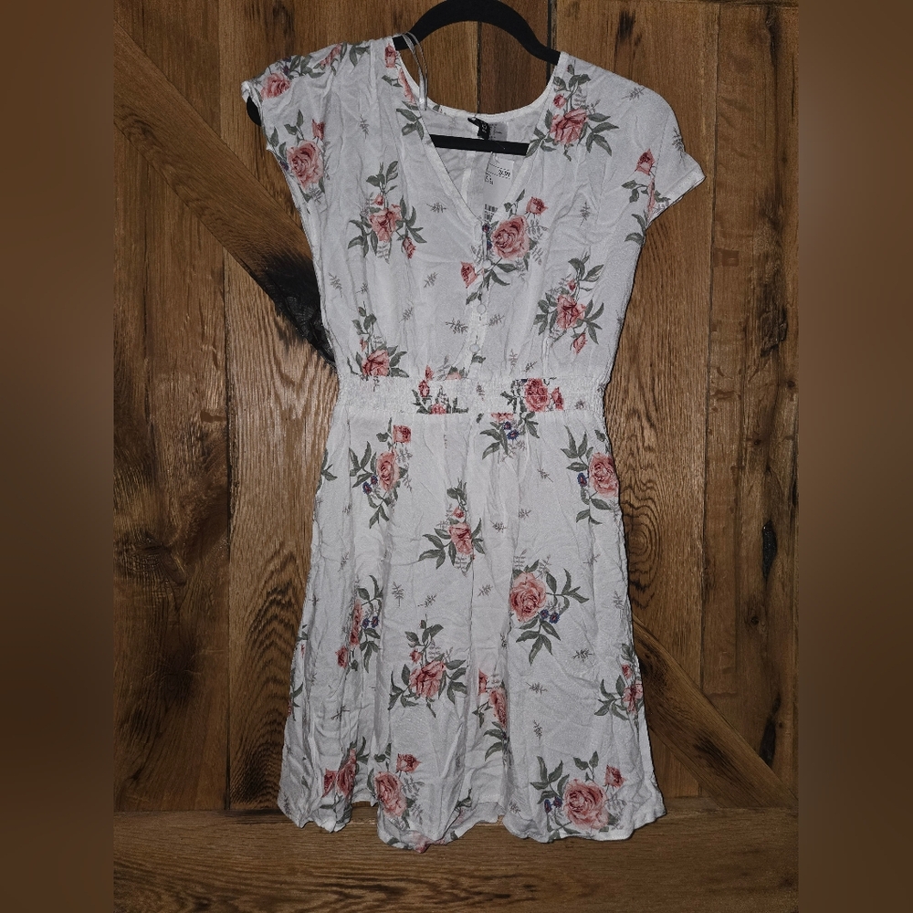 Divided White Floral Dress